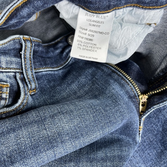 Judy Blue Slim Fit Jeans Women 9/29(28X30) High Rise Distressed medium wash - Picture 3 of 14